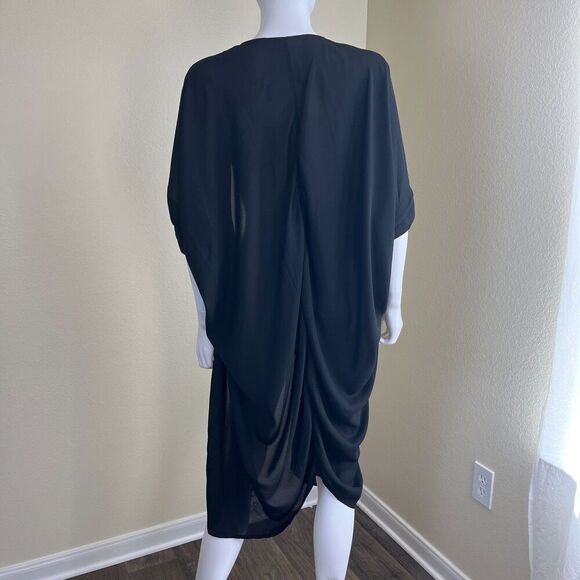 Melissa McCarthy Seven7 Womens Size S Black Sheer Cocoon Kimono Cardigan Minimal - Picture 11 of 15